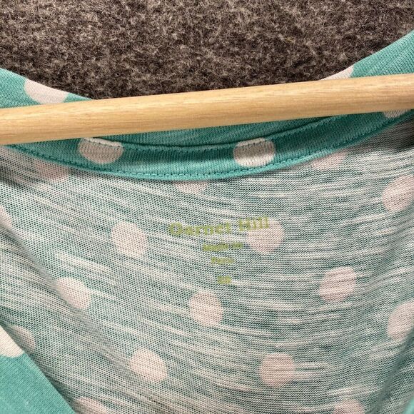 Garnet Hill T-Shirt Women XS Blue Polka Dot Short Sleeve Round Neck Cotton - Picture 5 of 9